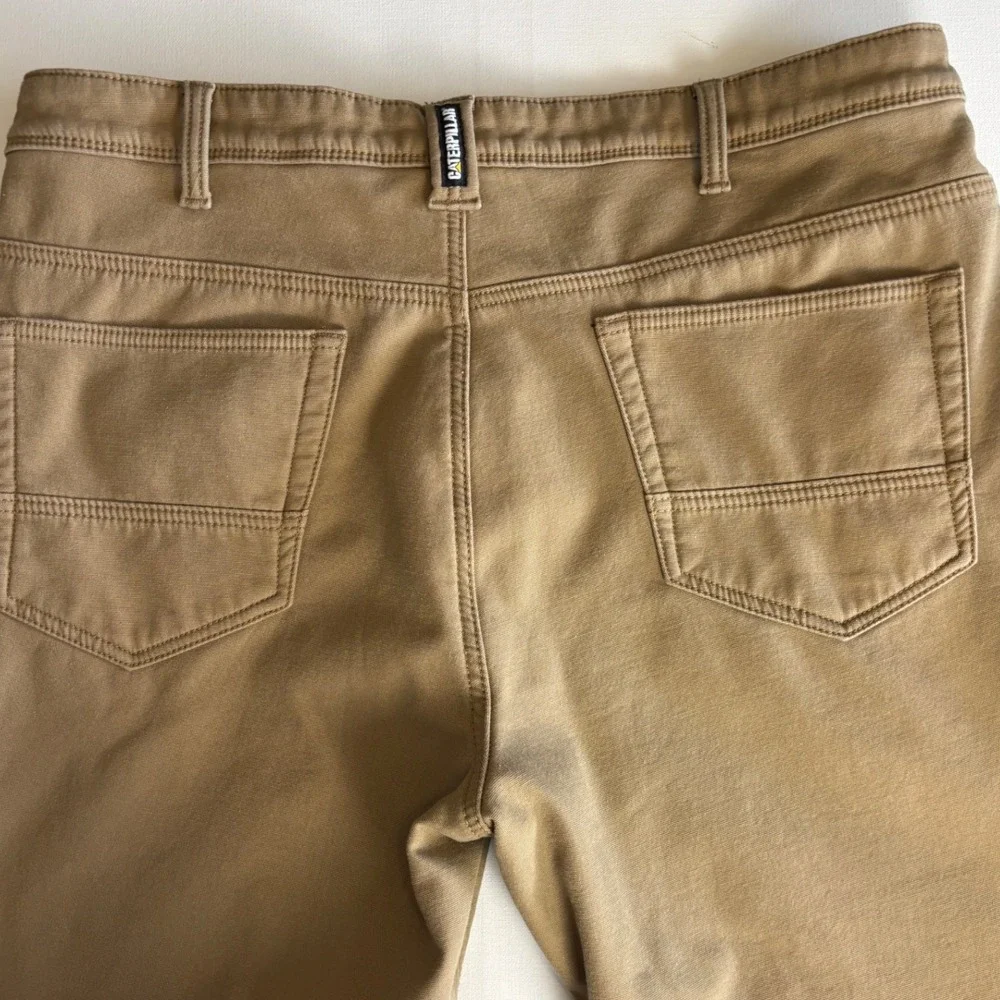 Caterpillar CAT Mens Fleece Lined Canvas Work Pants Brown 38x29 1733652